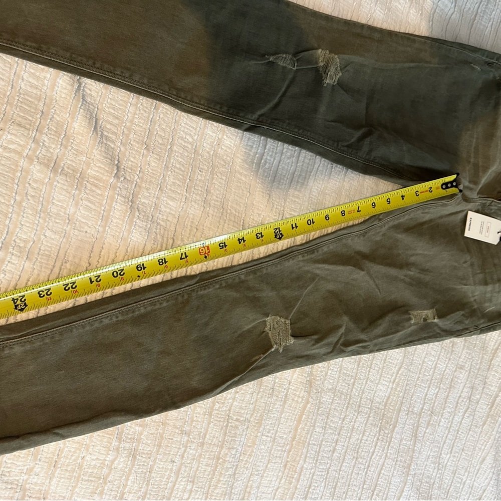 Express Olive Ankle & Cropped Jeans